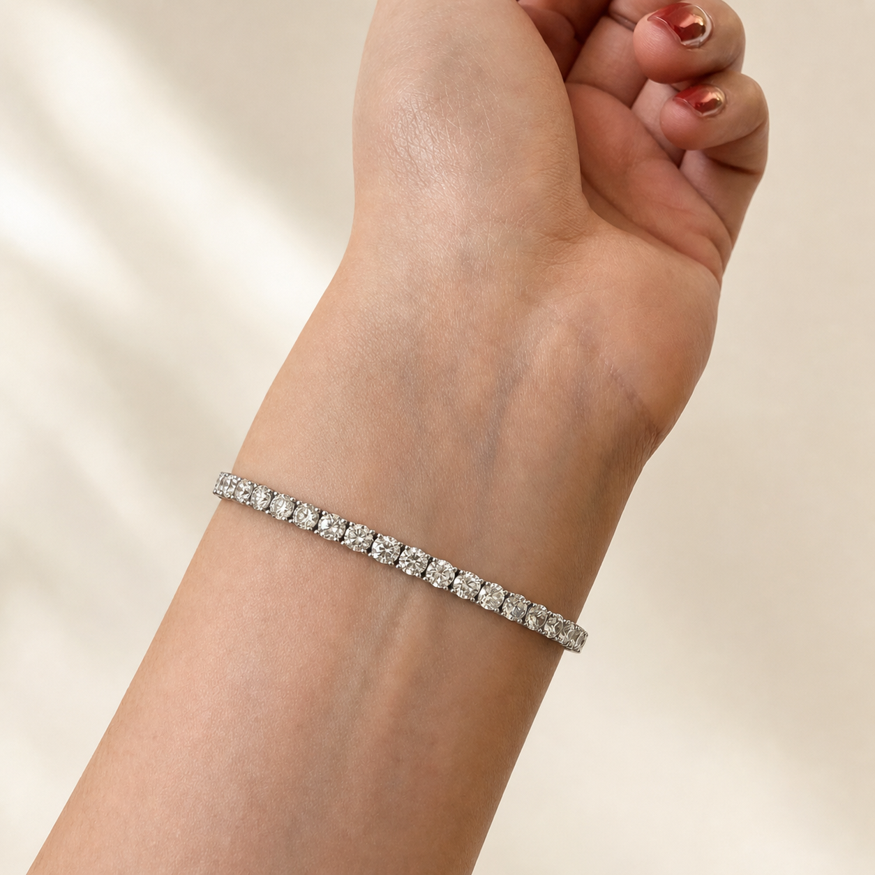 18K 9.00ctw Lab-Grown Diamond Tennis Bracelet