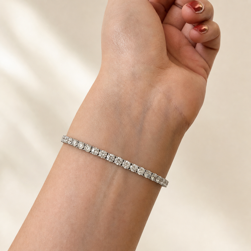 18K 9.00ctw Lab-Grown Diamond Tennis Bracelet