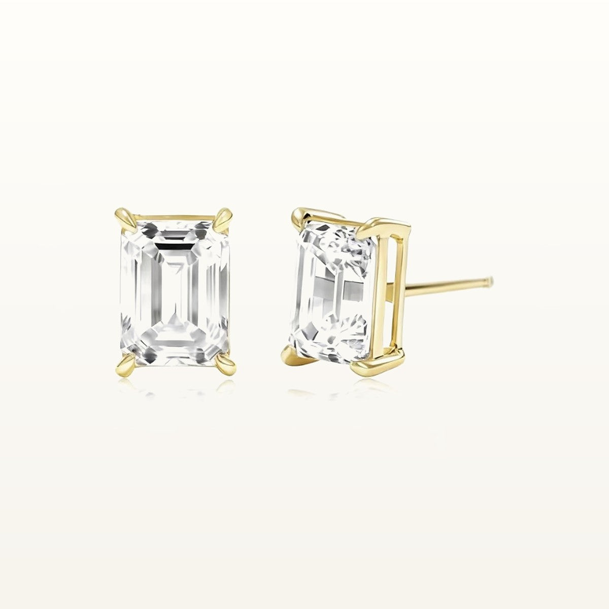 18K Emerald Cut Lab Diamond Earrings (0.6ct)