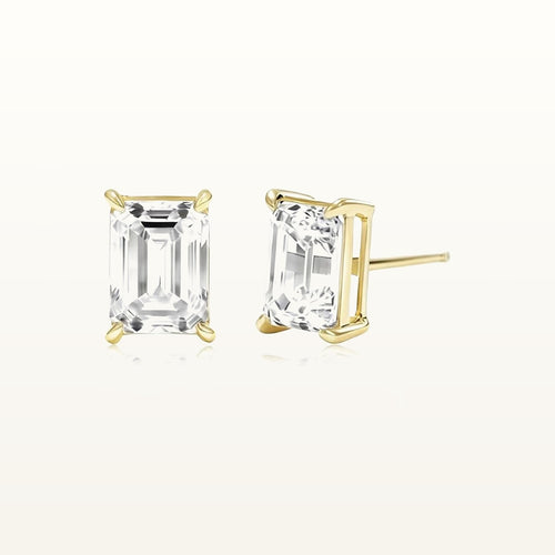 18K Emerald Cut Lab Diamond Earrings (0.6ct)