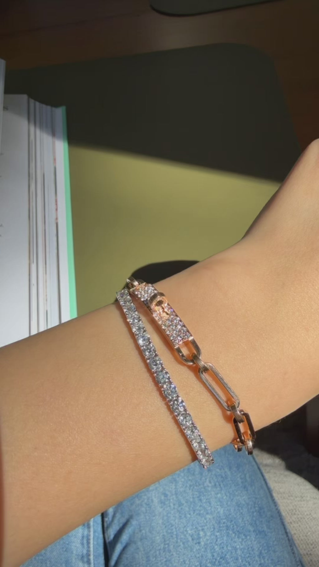 18K 9.00ctw Lab-Grown Diamond Tennis Bracelet