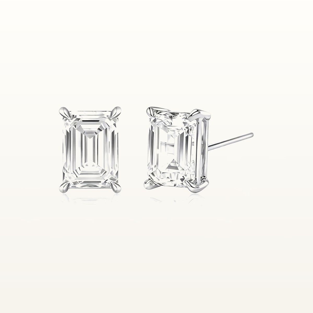18K Emerald Cut Lab Diamond Earrings (0.6ct)